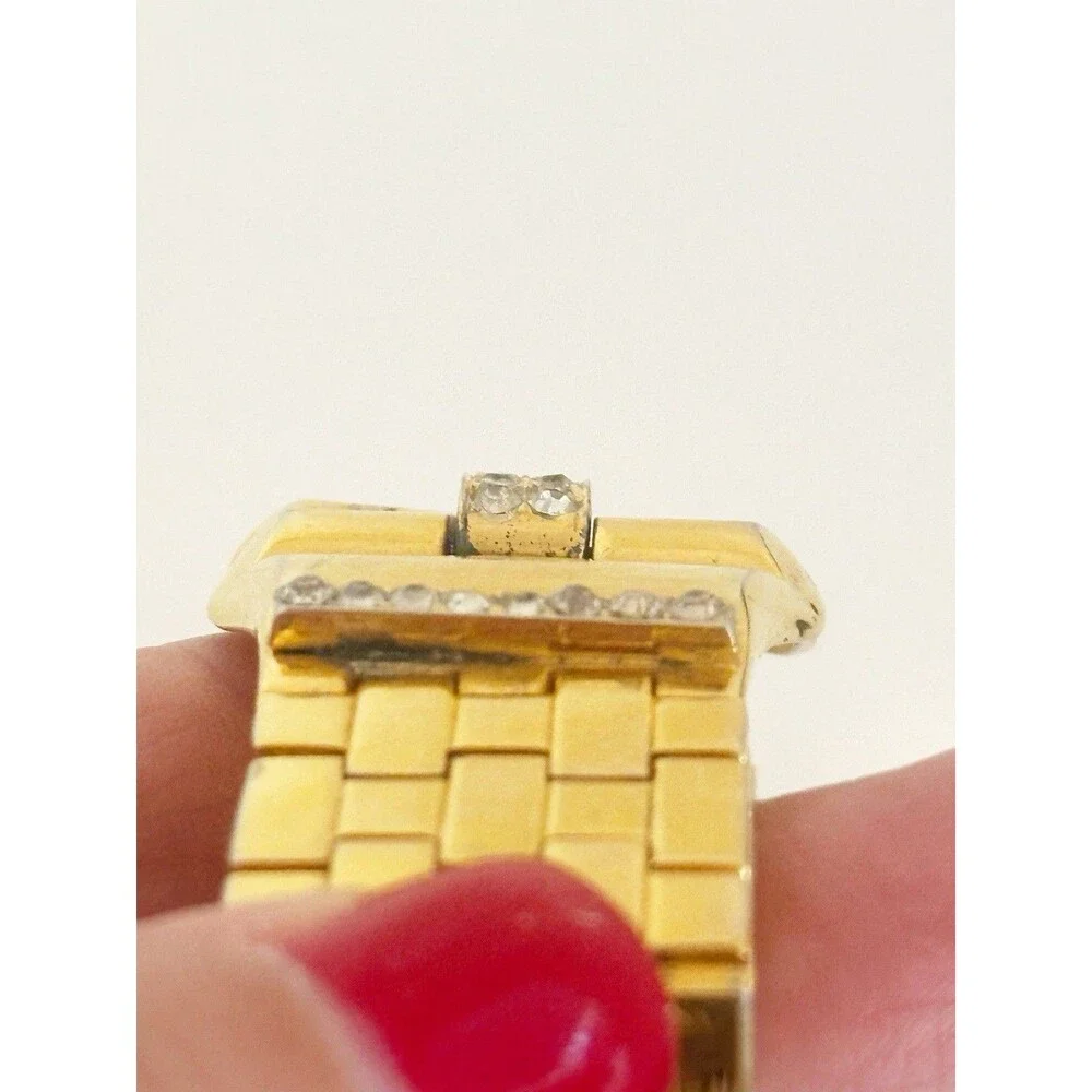 Vintage Crown Trifari Park Avenue Alfred Philippe Gold Tone Bracelet 40s